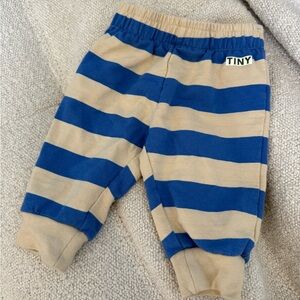 Tinycottons Blue and Cream Organic Stripes Sweatpants (0-3 Months)